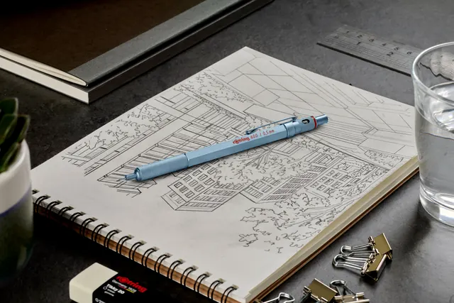 On a sketchbook (light blue) – rOtring 600